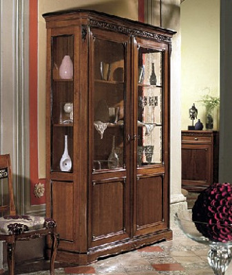 Vitrine Holz Luxus Schiefen Klassesch Anrecht Design Miwwelen Italienesch Braun