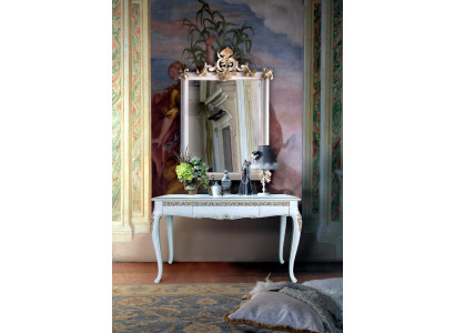 Miwwel Stil Barock Konsolendësch Spigel Holz Italienesch Dëscher Konsolen 2tlg.