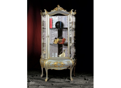 Barock Miwwele Italienesch Vitrine Schaf Miwwele Schief Echt Holz Regal Elegant