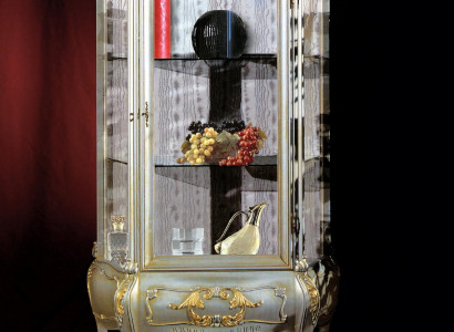 Barock Miwwele Italienesch Vitrine Schaf Miwwele Schief Echt Holz Regal Elegant