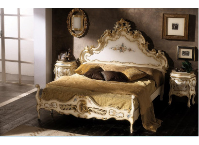 Schlofzëmmer wäiss Bett Holz Luxus Vaccari cav giovanni Massivholz Nei
