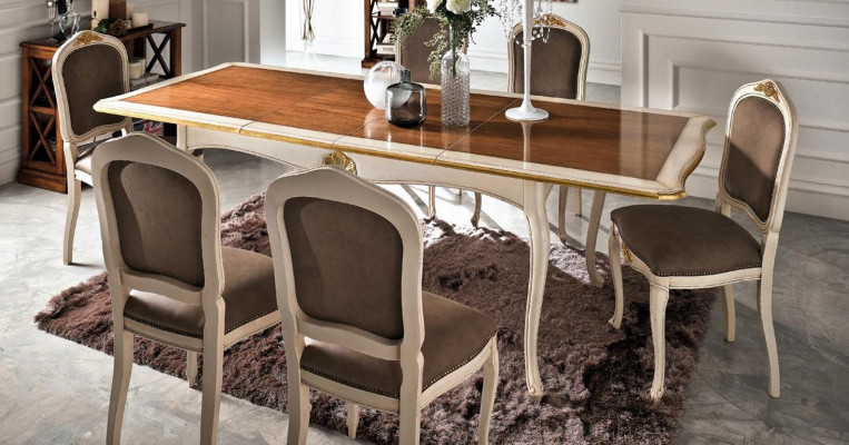 Barock Antik Stil Iessdësch Dësch Echt Holz Klassesch Design Dëscher Italien.