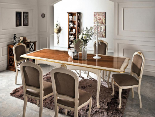 Barock Antik Stil Iessdësch Dësch Echt Holz Klassesch Design Dëscher Italien.