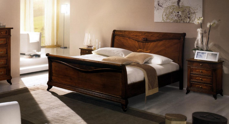 Duebelbett Schlofzëmmer Bett Miwwelen Holz Design Vaccari giovanni Better Massiv