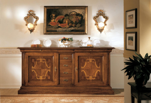 Luxus italienesch Holzmiwwelen Kommode Barockstil Sideboard Massivholz