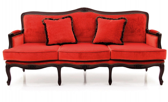 Klassesch Design Polster Luxus Sëtz Sofa Canapé Lieder Textil 3 Sëtzer Nei H5