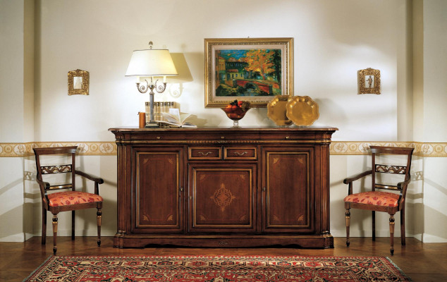 Buffet Barock Stil Sideboard Vollholz Luxus Italienesch Holzmiwwel Kommode