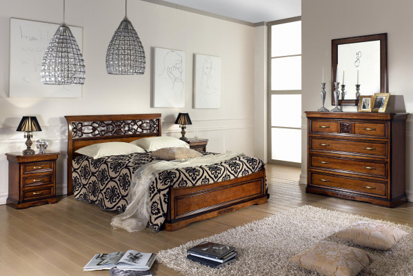 Schlofzëmmer Bett Nuetsdësch Better Hotel Duebel Set Luxus Design Neit 3tlg.Miwwelen