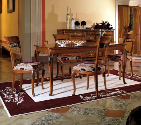 Iesszëmmer Miwwelen 110x110cm Dëscher HolzZëmmer Design Iessdësch Holz Dësch Klassesch