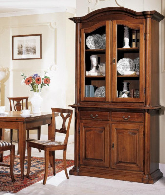 Holz Vitrinnen Glas Schaf Echt Holz Anrichte Vitrin Wunnzëmmer Miwwelen Massiv