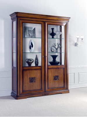 Vitrinen Glas Schaf Echt Holz Vitrin Wunnzëmmer Miwwelen Anrichte Massiv Holz