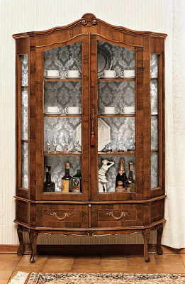 Anrichte Regal Schaf Glas Schief Vitrinen Italienesch Miwwelen Glasschaf Nei