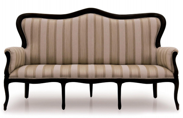 Design Dräisëtzer Couch Polster Sofa Art déco 3er Sofas Zëmmer Miwwelen Brong Sëtz