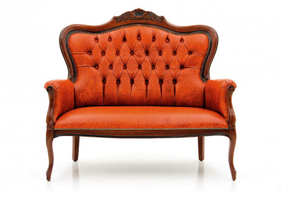 Art déco Zwesëtzeger Neit Sofa 2 Sëtzer Design Sofas Polster Couchen Textil Relax