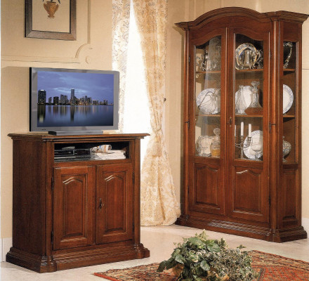 Vitrine Glas Wunnzëmmer Schaf Echt Holz Vitrine Miwwelen Anrichte Massivt Holz