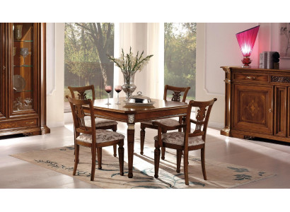 Set 4x Stull Still Fauteuil Iesszëmmer Garnitur Holz Modern Grupp Lehnstull Miwwelen