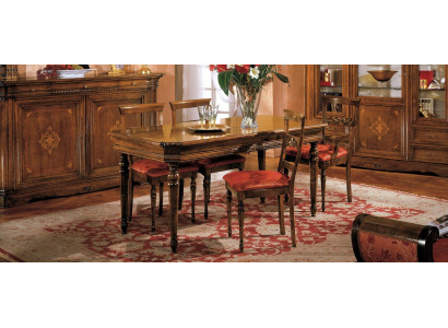 Ess Stull Zëmmer Set Sëtz Garnitur 4x Still Modern Polster Lehn Design Neit Holz