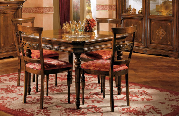 Essstull Zëmmer Set Sëtz Garnitur 4x Stiller Modern Polster Leen Design Nei Holz