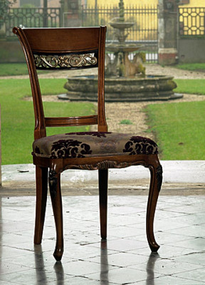 Massivholz Stillen Iesszëmmer-Design Still mat geschnëppelten Musteren Lehnstill Miwwele.