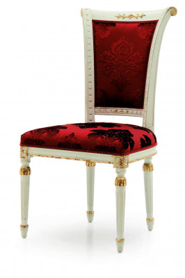 Luxus Stull Rout Fauteuil Iesszëmmer Designer Holz Miwwel Wäiss Stull ouni Armleeën