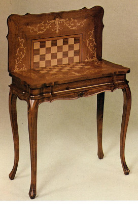 Spilldësch Schach Schachdësch Dësch Holz Dëscher D'Spill Miwwelen Antik Stil Nei