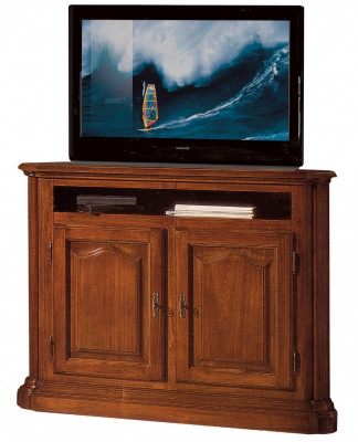 TV-Sideboard RTV Wunnzëmmer Design Regal Braun Holz Regaler Lowboard Italien Neit