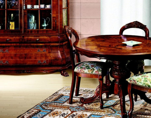 Ronne Iessdësch Iesszëmmer Dësch Auszéibaren Dëscher Luxus Holz Italienesch Miwwelen