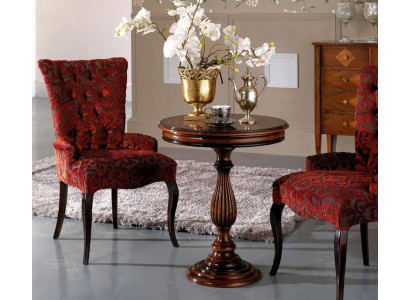 Wunnzëmmer Lehn Stiller Luxus Fauteuil Still Holz Braun Italienesch Miwwelen Polsterung