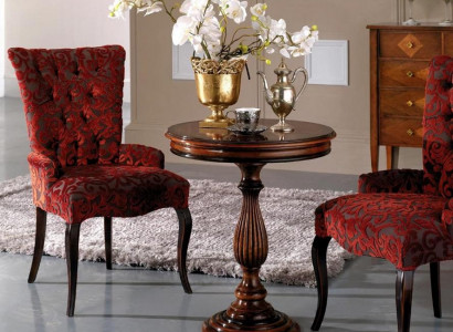 Wunnzëmmer Lehn Stiller Luxus Fauteuil Still Holz Braun Italienesch Miwwelen Polsterung