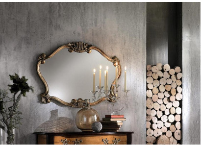 Italienesch klassesche Designer-Spigel Wandspigel mat Bronze-Blieder Barock.