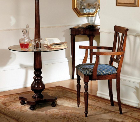 Iesszëmmer Still Luxus Fauteuil Still Holz Brong Lehnstull Wunnzëmmer Miwwelen Nei