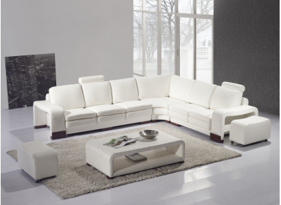 Designer Sofa Canapé Ecksofa mat Pouf Polster Ensemble Wunnlandschaft