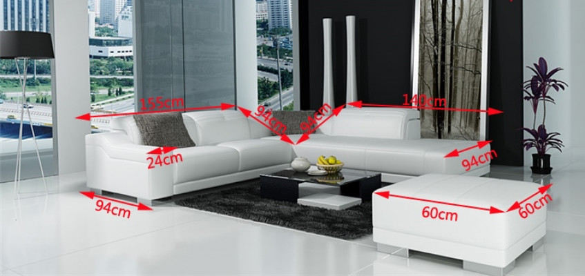 Designer Canapé Garnitur Eckcouch mat Hocker Wunnlandschaft Polster