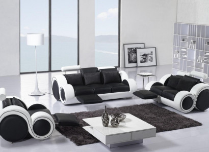 Sofagarnitur 3+2+1 Relax Funktioun Sëtzer Sofa Couch Garnituren Lieder Sofas