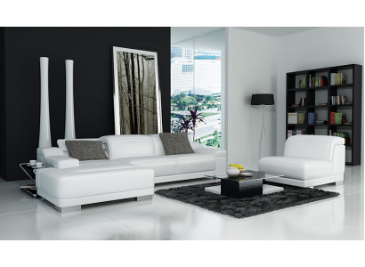 Modern Sofa Ecksembléck L-Form Polster Sitz Ecke Couch + Fautteuil Ecksofa