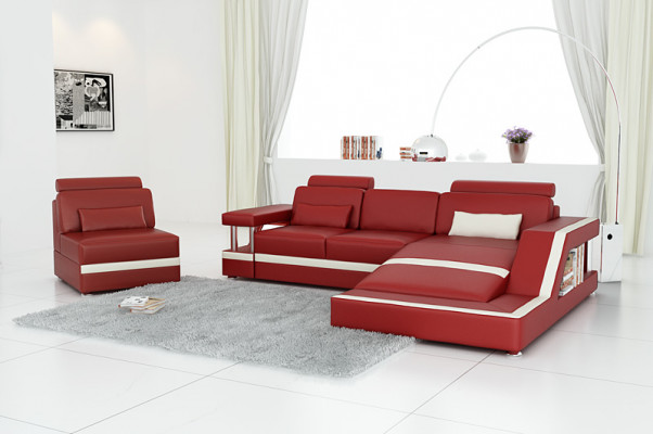 Eckcouch Sofa-Garnitur Couch Ecke Polster Hocker Set Komplett Sesselen Sofa