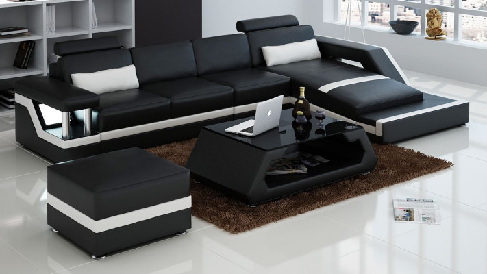 Eckcouch Sofa-Garnitur Couch Ecke Polster Hocker Set Komplett Sesselen Sofa