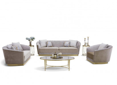 Sofagarnitur 3+2+1 Stoffzofa Zofa Couch Sëtzer Textil Stoff Polster Grupp Lieder