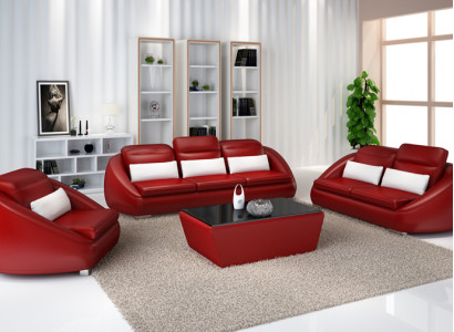 Sofagarnitur 3+2+1 Sëtzer Modern Set Design Sofa Polster Couchen Canapé