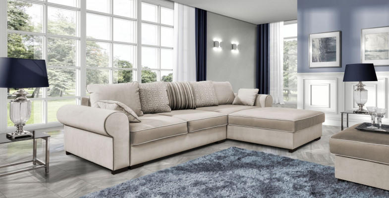 Stoff L-Form Canapé Wunnlandschaft Ecke-Sofa Garnitur Modern Design Sofa Textil