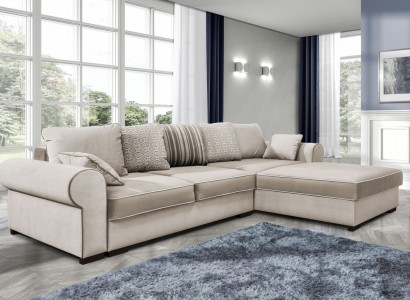 Stoff L-Form Canapé Wunnlandschaft Ecke-Sofa Garnitur Modern Design Sofa Textil