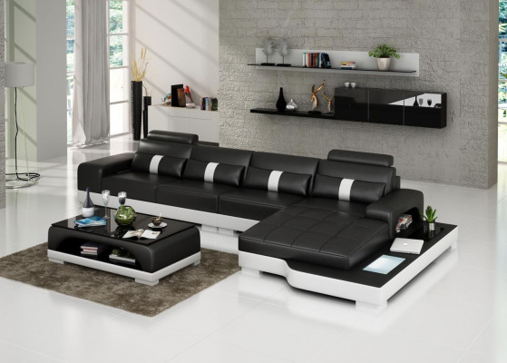 Ecksofa Sofa Wunnlandschaft L Form Polstersofa Ledersofa Sofen