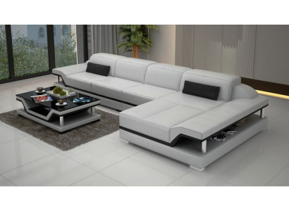 Design Eckcouch L-Form Couch Lieder Sofassen Wäiss Wunnlandschaft Couchen