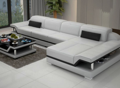 Design Eckcouch L-Form Couch Lieder Sofassen Wäiss Wunnlandschaft Couchen