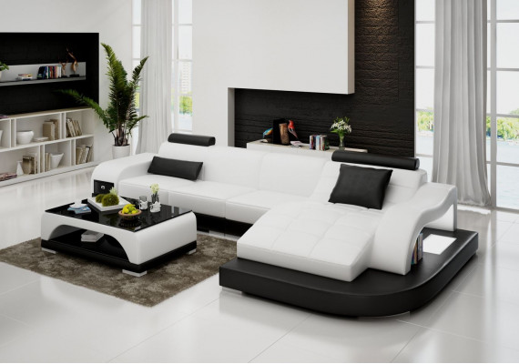 Eckcouch Ledersofa Couch Polstereck Sëtzwunnlandschaft Garnitur L-Form