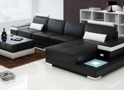 Canapé Ecksofa Miwwel Lieder Wunnlandschaft Garnitur Design Modern Sofa