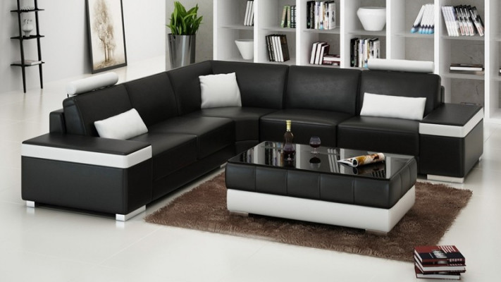 Liederdivan Miwwelen L-Form Canapé Wunnlandschaft Eckdivan Garnitur Design