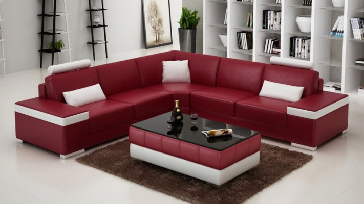 Liederdivan Miwwelen L-Form Canapé Wunnlandschaft Eckdivan Garnitur Design