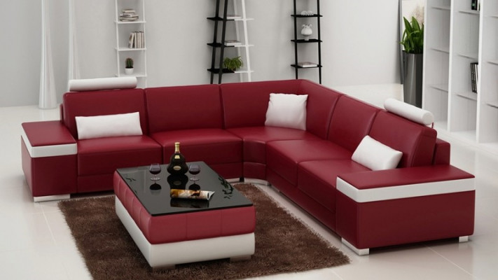 Liederdivan Miwwelen L-Form Canapé Wunnlandschaft Eckdivan Garnitur Design