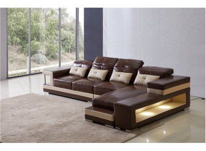 Eckcouch Lieder Wunnlandschaft Garnitur Design Modern Canapé L-Form Braun